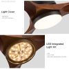 52 in. Indoor&Outdoor Solid Wood Ceiling Fan with light and Remote Control, Reversible DC Motor