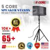 5 Core 2 Pieces PA Speaker Stands Adjustable Height Professional Heavy Duty Tripod Mounting Bracket; Pieces Carrying Bag; Extend from 40 to 72 inches;