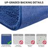 Luxury Chenille Bathroom Rug Mat; Extra Soft Thick Absorbent Shaggy Bath Rugs; Non-Slip Machine Wash Dry Plush Bath Mats for Bathroom; Shower; and Tub