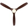 52 in. Indoor&Outdoor Solid Wood Ceiling Fan with light and Remote Control, Reversible DC Motor