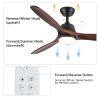 52 in. Indoor&Outdoor Solid Wood Ceiling Fan with light and Remote Control, Reversible DC Motor