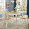 Autumn Lane Farmhouse Solid Wood Dining Bench, White and Natural Finish